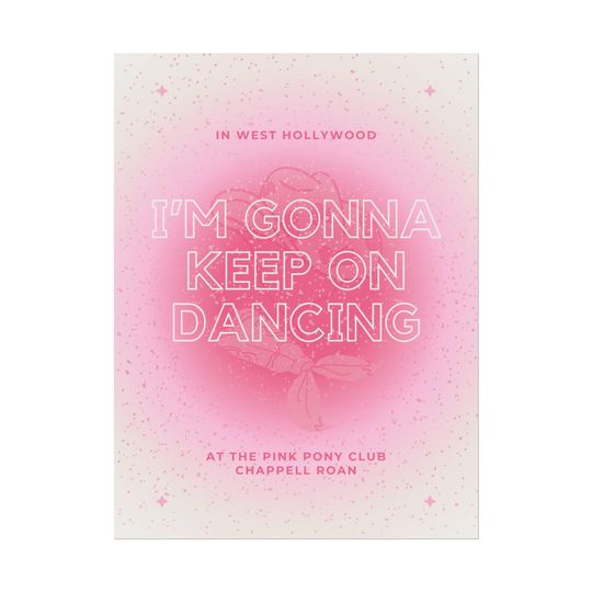 Discover Chappell Roan Pink Pony Club lyrics poster disco