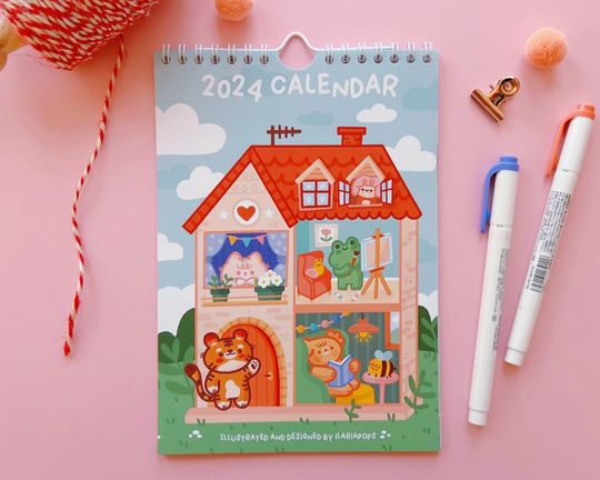 Discover Little House Cover Kawaii Vertical Wall Calendar