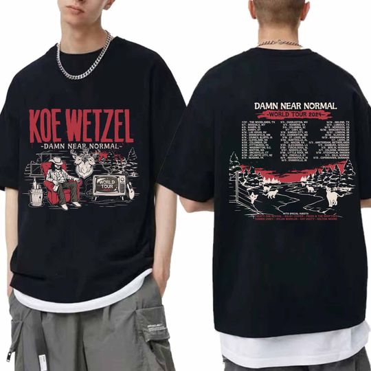 Discover Koe Wetzel - Damn Near Normal World Tour 2024 Shirt