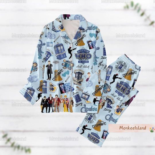 Discover Doctor Who Tardis Pajamas, Doctor Who 60 Years Pajamas Set, Police Box Pajamas