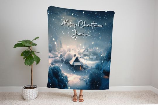 Discover Personalized Christmas Blanket, Merry Christmas with name blanket