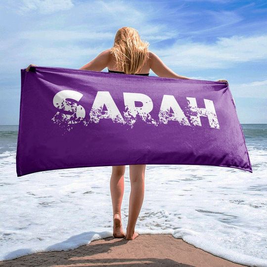 Discover Personalized Towel, Personalized Gifts, Beach Size Towel, Monogrammed Towel