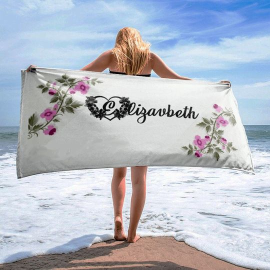 Discover Custom Beach Towel With Name, Personalized Gift, Girls trip gift, Bridesmaid Gifts