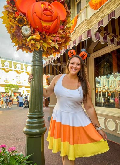 Discover Candy Corn Skater Dress