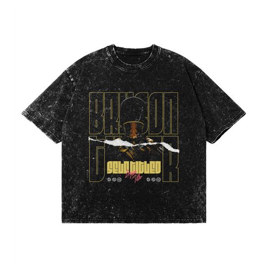 Discover Bryson Tiller Snow Wash Graphic Tee Shirt