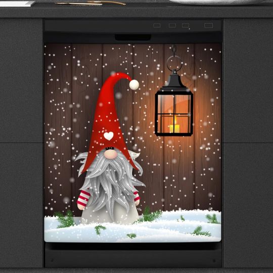 Discover Scandinavian Christmas Traditional Gnome Dishwasher cover