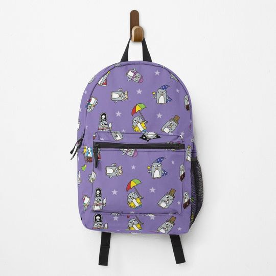 Discover Purple Penguin Pattern Backpack