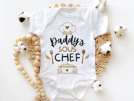 Discover Daddy's Sous Chef Baby Bodysuit, Sous Chef Baby Onesie