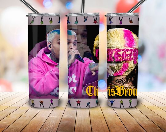 Discover Chris Brown 1111 Tour 2024 Tumbler, Chris Brown Fan 20oz Skinny Tumbler