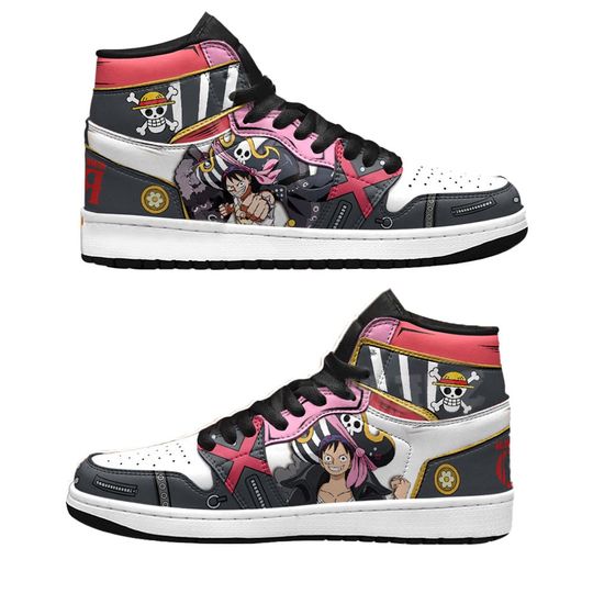 Discover Luffy J1 Sneakers Mid Top Shoes Red
