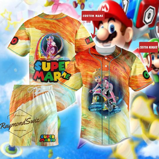 Discover Princess Peach Jersey Shirt, Custom Baseball Jersey, Princess Peach Baseball Shirt
