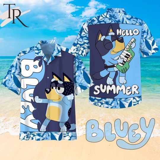 Discover BlueyDad Hello Summer Button Up Hawaiian Shirt