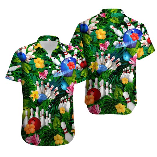 Discover Bowling What Happens At Bowling Hawaiian Shirt