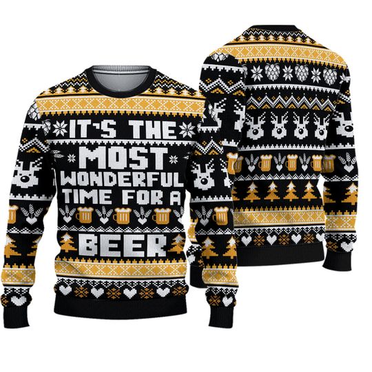 Discover Wonderful Time For A Beer Ugly Sweater Christmas
