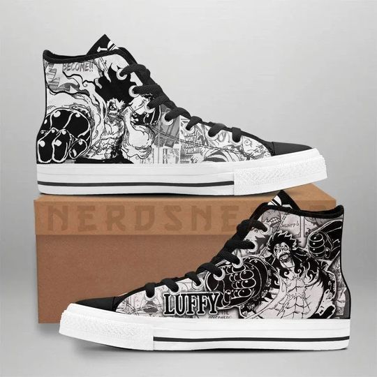 Discover Luffy High Top Shoes Manga Sneakers