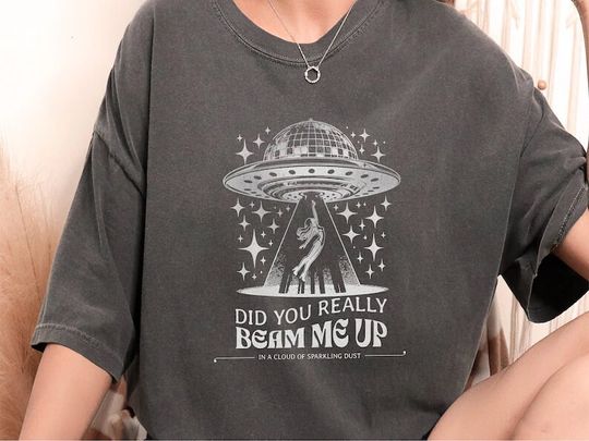 Discover Did You Really Beam Me Up Down Bad Graphic Shirt | Eras Merch