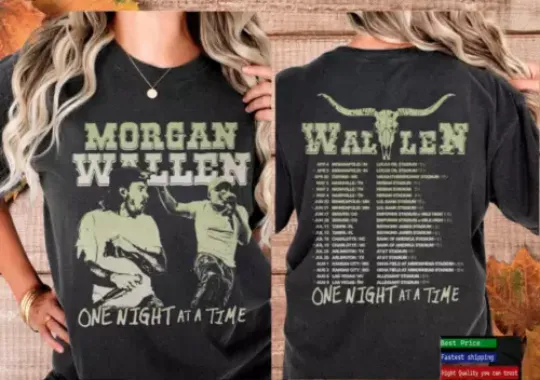 Discover Wallen Tour 2024 Morgan T-Shirt One Night Time Shirt