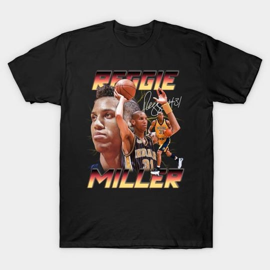 Discover Reggie Miller Choke Sign Basketball Legend Shirt, Vintage Reggie Miller T-Shirt