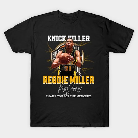 Discover Reggie Miller Choke Sign Basketball Legend Shirt, Vintage Reggie Miller T-Shirt