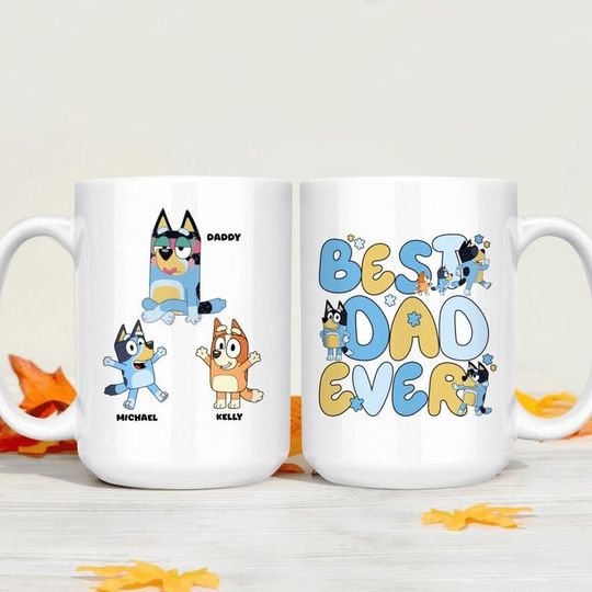 Discover Custom Mug - Best Dad Ever, Blueey Family - Father's Day 2024