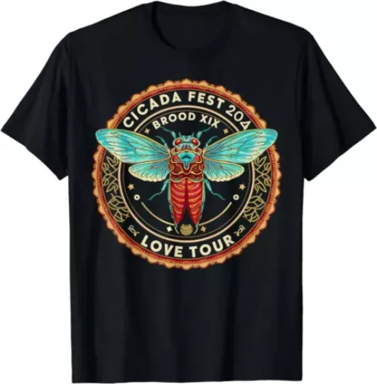 Discover Cicada Fest 2024 Broods XIX & XIII Love Tour T-Shirt, Cicada Invasion Unisex Tee