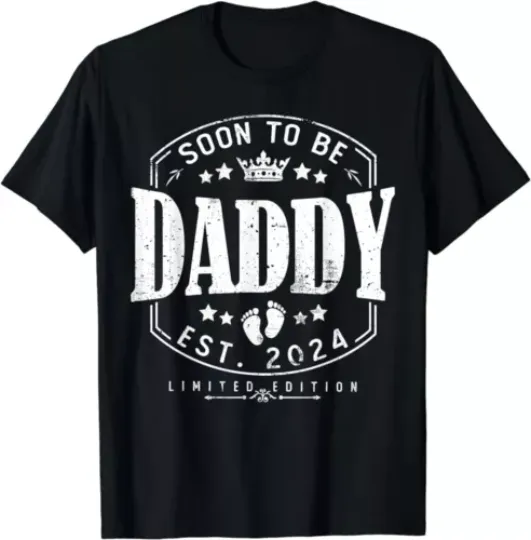 Discover Dad Est 2024 Soon To be Daddy New Dad First time Fathers Day T-Shirt