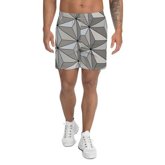 Discover The Geo Spaceship Running Costume Men's Recycled Athletic Shorts