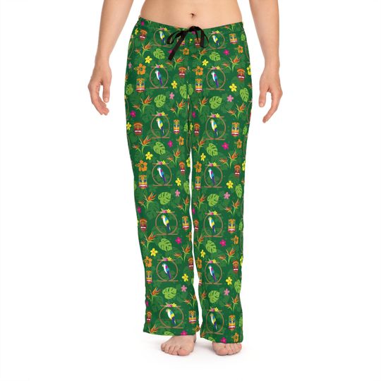 Discover Women's Pajama Pants (AOP) - Enchanted Tiki Room Green