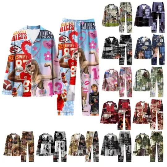 Discover Women's Double Breasted Long Sleeved Silk Pajamas Set Spring Autumn Nightwear