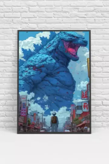 Discover god zilla Japan Tokyo Wall Art Poster Print
