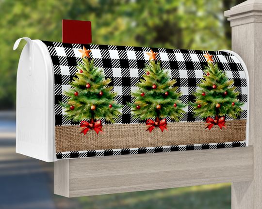 Discover Christmas Trees Mailbox Cover