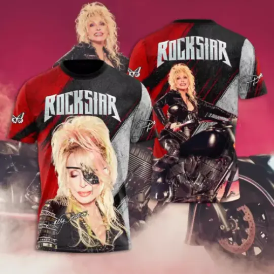Discover Dolly Parton Rock star Motor 3D Shirt