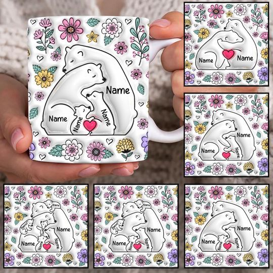 Discover Custom Mama Bear Mug with Kids