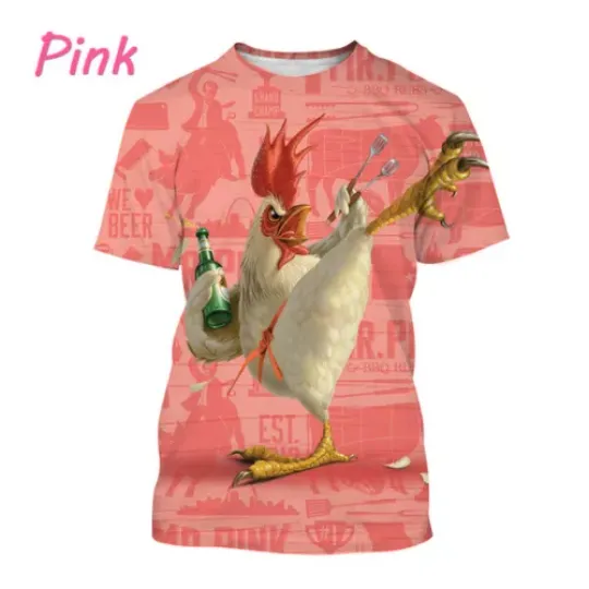 Discover New  Fashion Cartoon Rooster T-Shirt 3D Printing