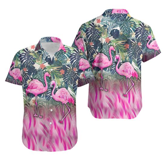 Discover Flamingo Tropical Beach Vacation Hawaiian Shirt