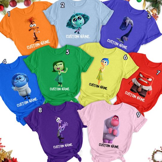 Discover Emotion Characters Matching Shirt, Custom Name Animated Movie Matching T-Shirt,Halloween Shirt
