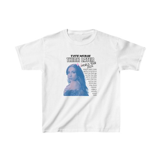 Discover Tate McRae Think Later World Tour Tee - Kids