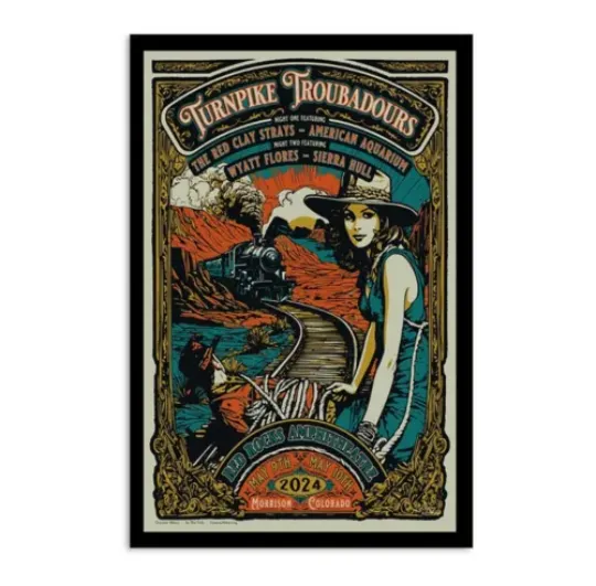 Discover Turnpike Troubadours May 9-10 2024 Red Rocks Morrison CO Poster
