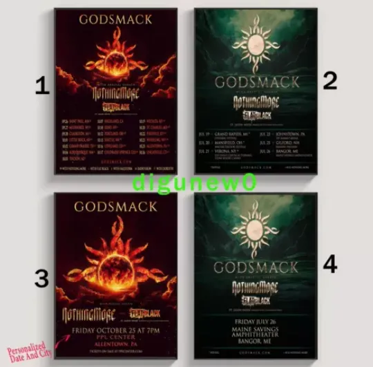 Discover Custom Godsmack 2024 Fall Tour Poster