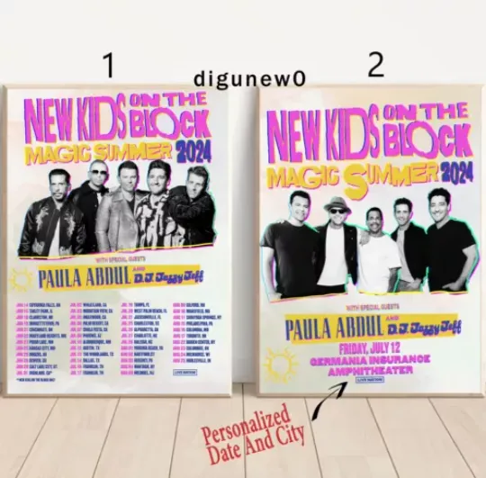 Discover Custom NK on The Block the Magic Summer Tour 2024 Poster