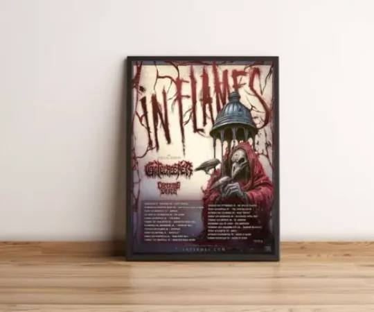 Discover In Flames 2024 Tour Poster, Home Decor
