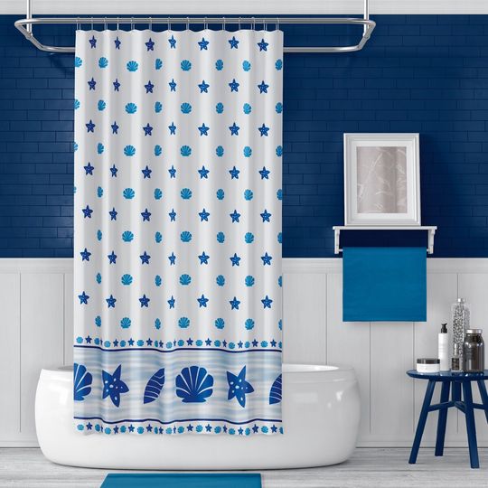 Discover Mussel Shower Curtain, Daisy Bahtroom Curtain