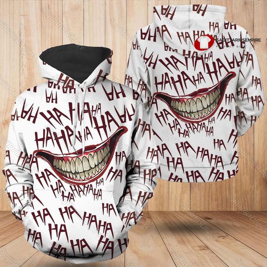 Discover Joker Ha Ha Ha 3D Hoodie - Clown Smile Design