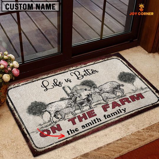 Discover Goat Life is Better Custom Name Doormat