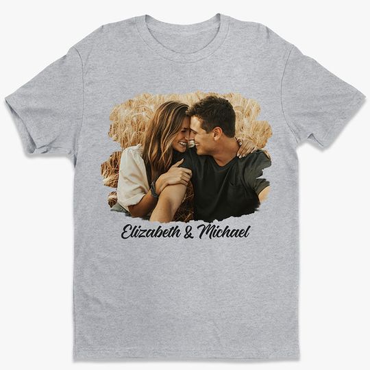 Discover Custom Photo The Beginning Of Forever Couple Personalized Husband Wife Gift Unisex T-Shirt