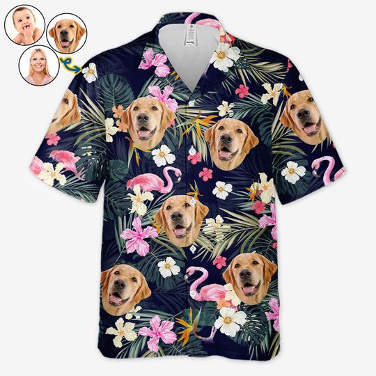 Discover Personalized Pets Lover Custom Family Upload Photo Unisex Hawaiian Aloha Shirt