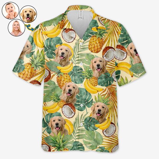 Discover Fruity Juicy Summer Dog Cat Personalized Custom Photo Unisex Tropical Hawaiian Aloha Shirt
