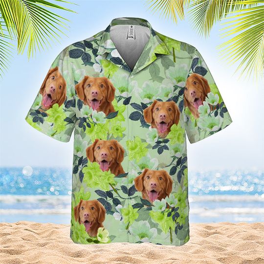 Discover Flower And Fur Baby Dogs And Cats Personalized Custom Upload Image Unisex Hawaiian Shirt