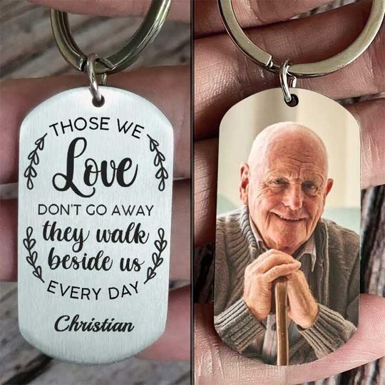Discover Those We Love Walk Beside Us Every Day Custom Photo Family Member Personalized Keychain
