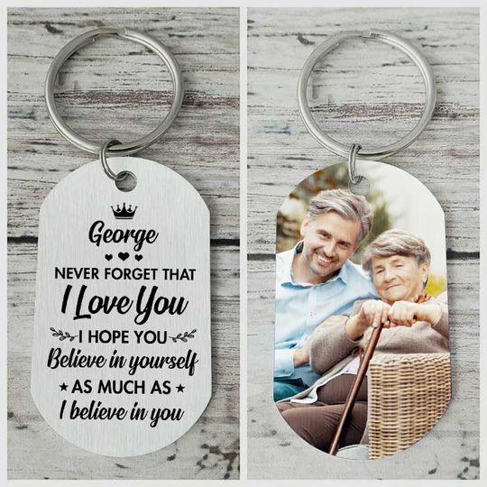Discover I Hope You Believe In Yourself Custom Upload Photo Family Member Personalized Keychain